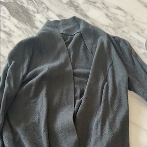Gray Open Front Cardigan